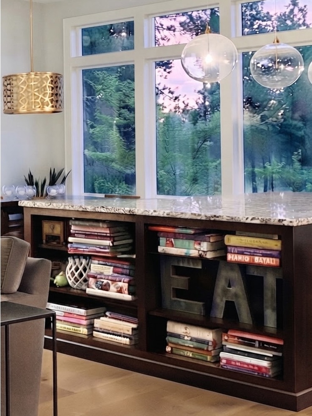 Large EAT Home Decor Metal-Look Letters for Kitchen